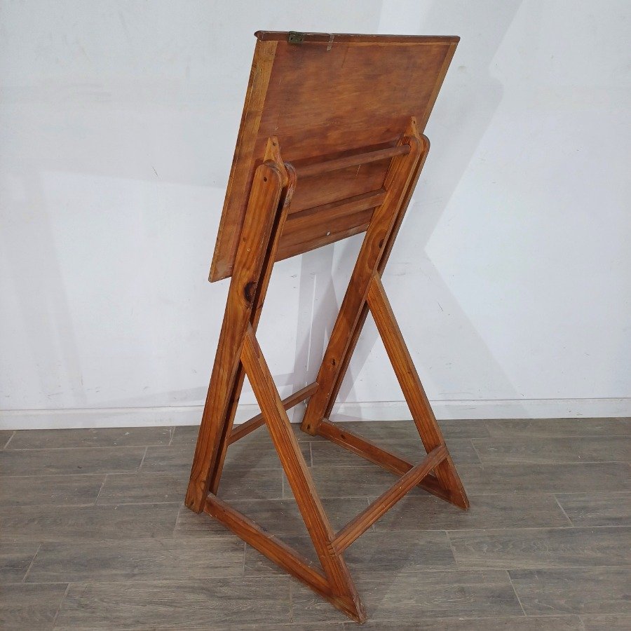 Mesa de dibujo en pino ajustable con tapa de enchapado - imagen 9