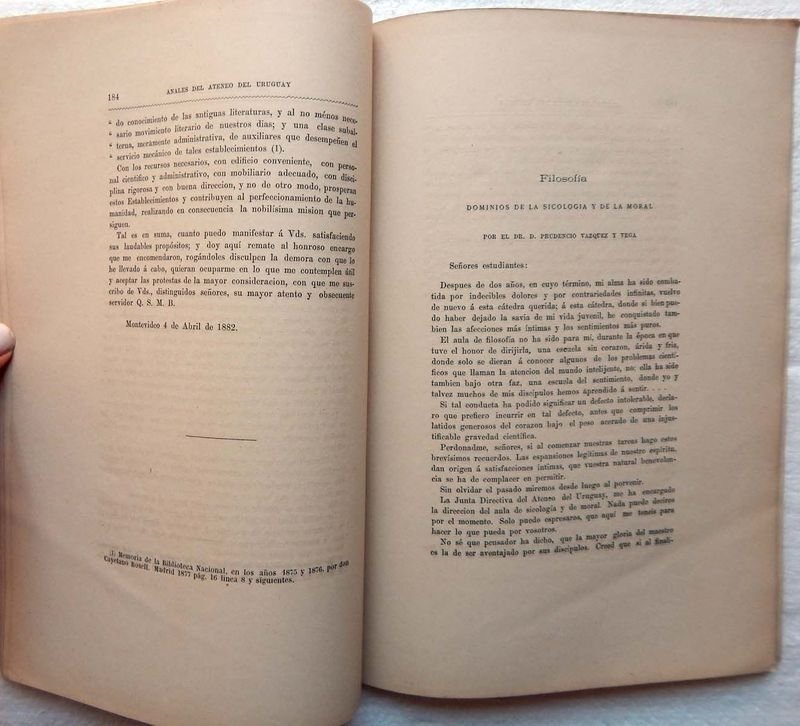Revista Anales Del Ateneo Del Uruguay, Año I - Tomo II - Mayo, 5 de 1882 - Número 9 - imagen 3