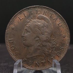 Moneda Argentina 2 Centavos 1891 con Errores de Acuñación - imagen 3