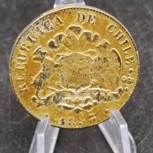 Moneda Antigua de Plata y Oro de Chile - 10 Pesos 1854 - imagen 5