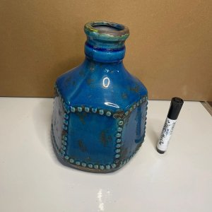 Jarrón Decorativo Azul Cerámica con Detalles - imagen 1
