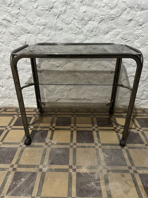 Mesa auxiliar de vidrio con rueda - imagen 9