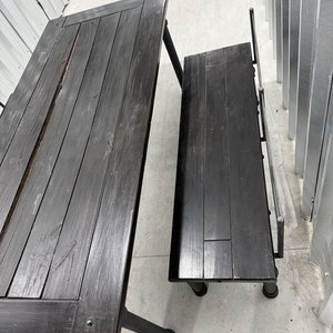 Juego de Exterior de Madera y Metal con Mesa y Bancos - imagen 5