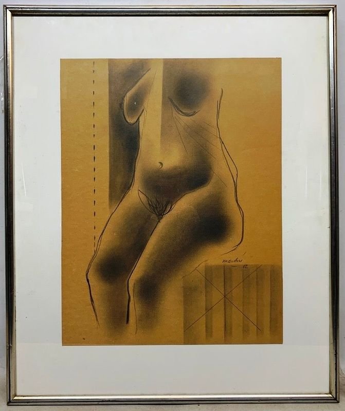 Dibujo "Desnudo" de Vicente Martín, Carbonilla sobre Papel, 65x50 cm