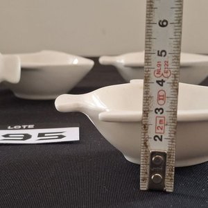 Juego 12 Piezas Cerámica Blanca Forma de Pez: 6 Fuentes y 6 Salseras - imagen 7