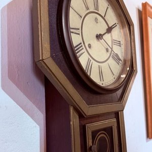 Reloj de Pared Waterbury Clock Co. USA Antiguo - Funciona - imagen 2