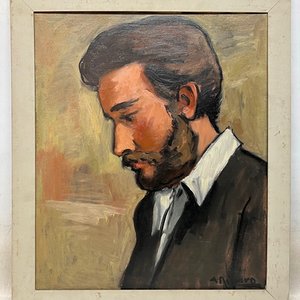 Retrato de Perfil al Óleo sobre Tela por Alceu Ribeiro - imagen 2
