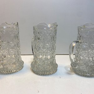 3 Jarras de Vidrio Labrado Transparente - imagen 2