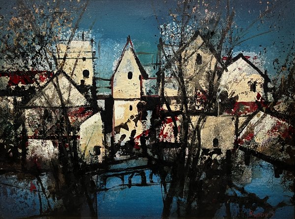 Obra "Casa Blanca" de Rafael Ruano - Acrílico sobre Tela (46 x 60 cm) - imagen 1