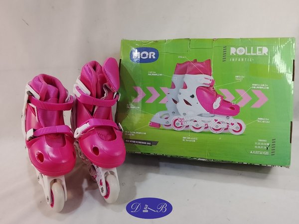 Par de Rollers Ajustables Mor Infantiles Rosas Nuevos
