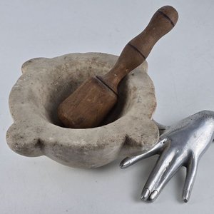Lote anterior: Mortero de Mármol con Mano de Aluminio