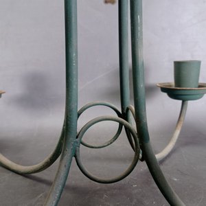 Araña de Hierro Verde con Pantallas, 4 Luces - imagen 5