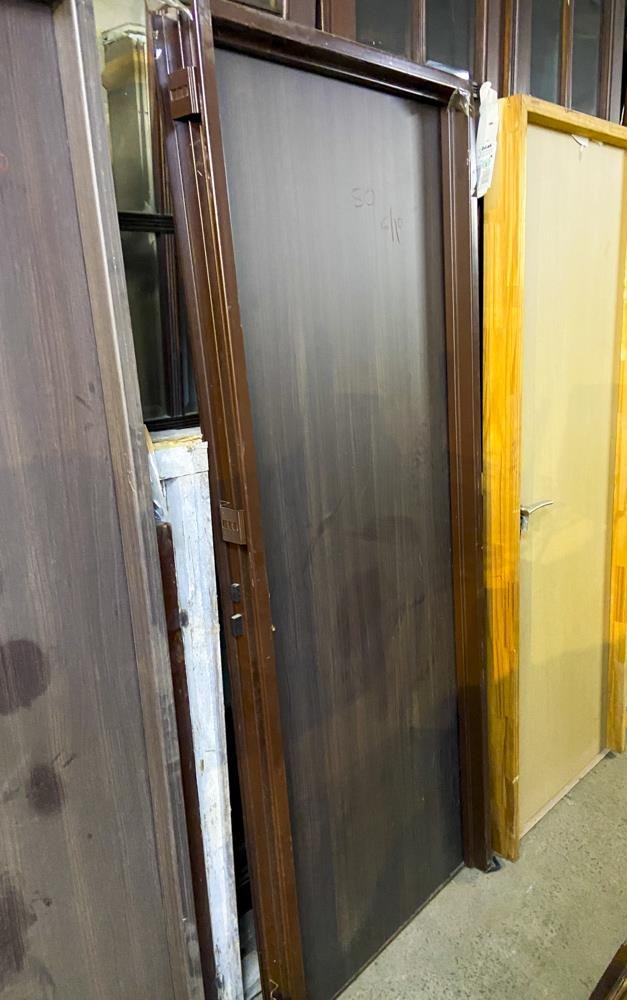 Puerta Interior MDF Marco Chapa Color Marrón 203 x 76 cm