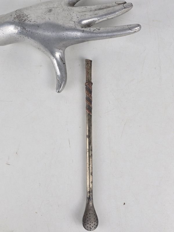 Bombilla de Plata Criolla con Detalle Trenzado