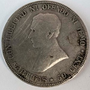 Lote anterior: Moneda de Plata Uruguaya 50 Centésimos de 1916 - Artigas