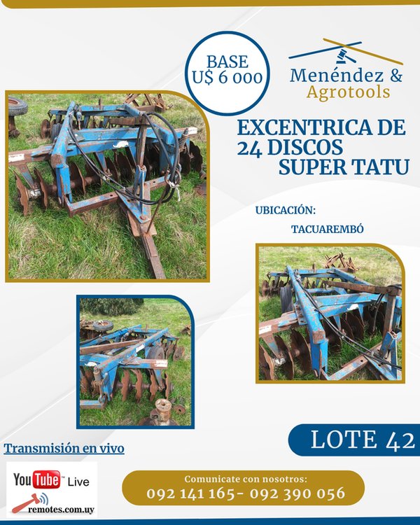 Excéntrica Agrícola de 24 Discos "Super Tatu" - imagen 1