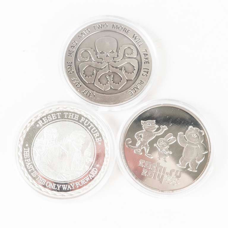 Lote de 3 Medallas: Marvel Hydra, Sochi 2014 y Terminator