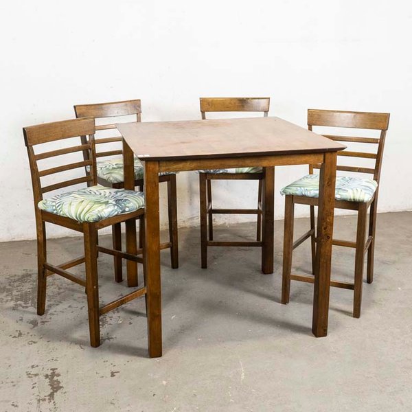 Juego de Mesa Desayunador Alta con 4 Sillas Tapizadas - imagen 1