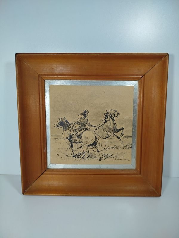 Lote anterior: Cuadro gauchesco enmarcado en madera