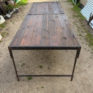 Mesa Plegable Grande de Madera y Hierro - imagen 4
