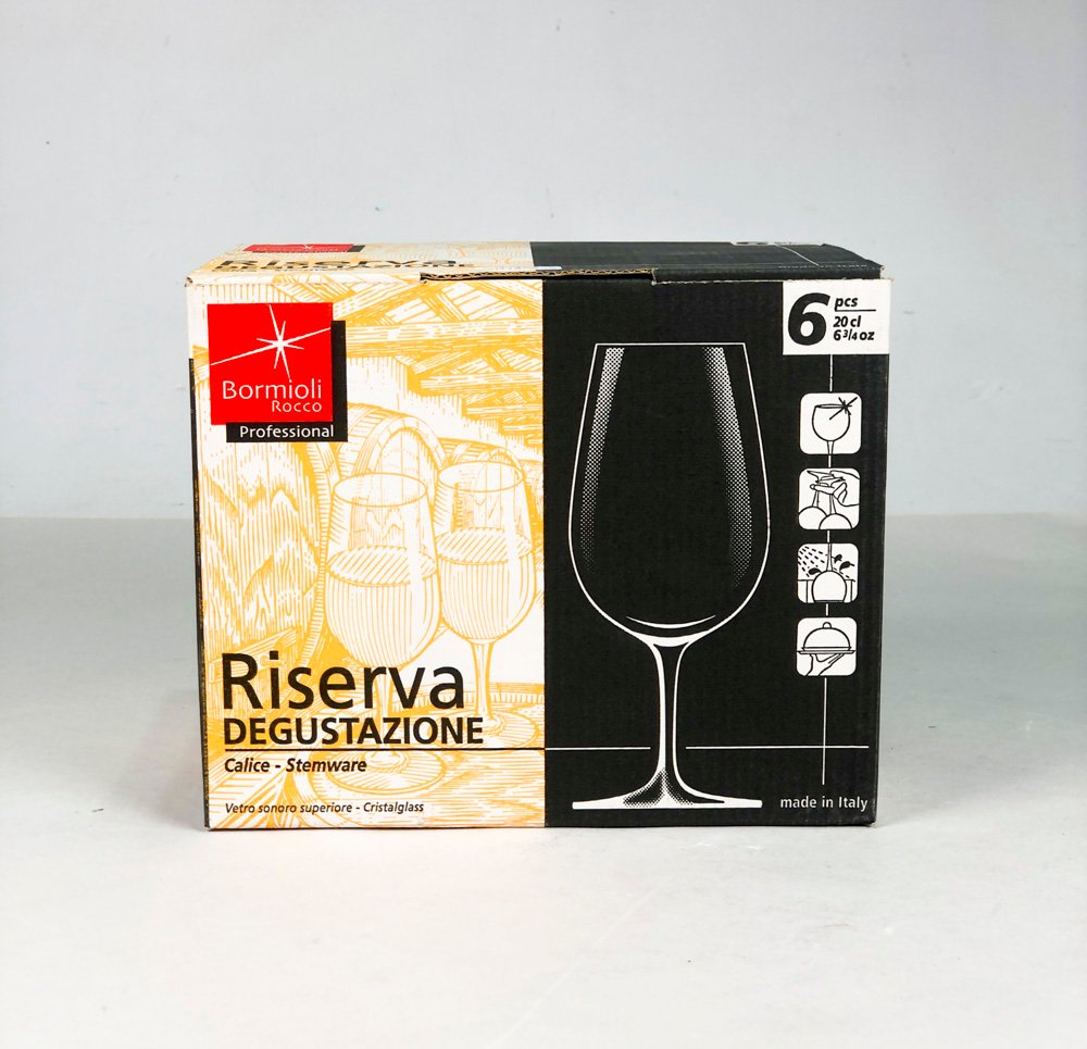 Seis Copas de Vino Italianas Bormioli "Riserva Degustazione" en Caja