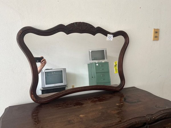 Espejo de Pared Estilo Provenzal con Marco de Cedro