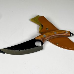 Lote siguiente: Cuchillo hoja de acero 15 cm ,cabo madera con vaina