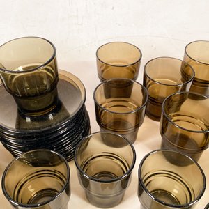 Set de Vidrio Francés "Vereco" para Té y Café: Tazas, Pocillos y Platitos - imagen 4