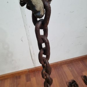 Cadena Antigua de Hierro Forjado Rústico con Grilletes - 6.5 Metros - imagen 3