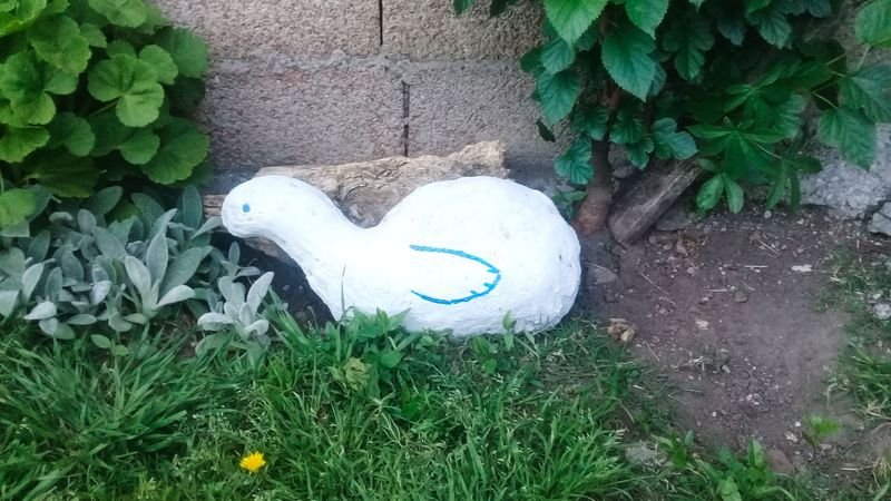 Figura decorativa de jardín cisne de concreto grande - imagen 2