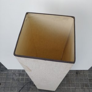 Lámpara de Pie Cuadrada en Madera y Tela con Manchas - imagen 3