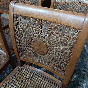 Seis Sillas de Roble con Asiento y Respaldo Esterillado Estilo Clásico - imagen 4