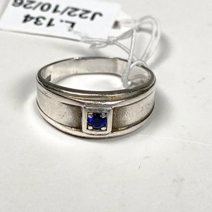 Anillo de Plata con Zafiro Azul - Medida 17 mm - imagen 2