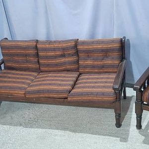 Juego de Living de Madera con Sillones y Sofá - imagen 1