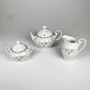 Tres piezas de servir te y cafe, porcelana checa - imagen 1