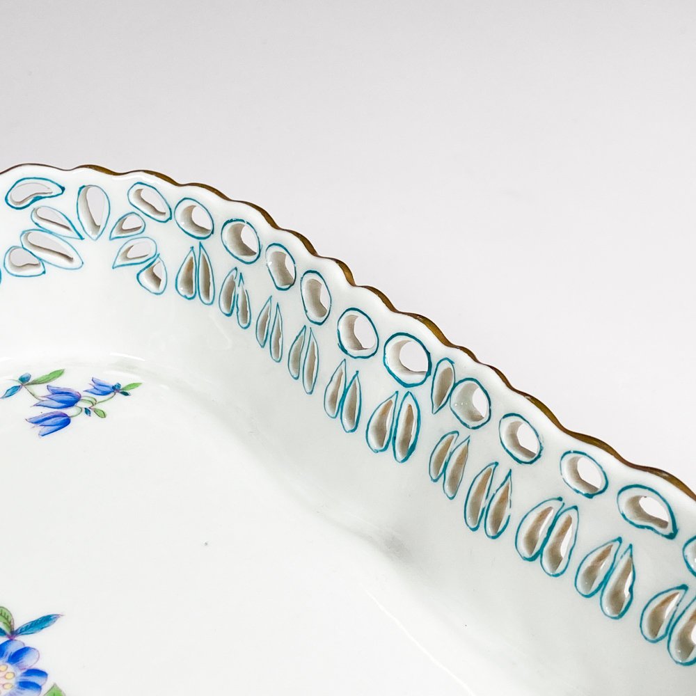 Dos centros de porcelana HEREND hungara con diseño floral - imagen 4
