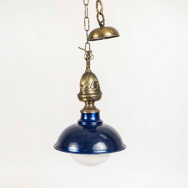 Lote anterior: Colgante de bronce y chapa con globo de opalina