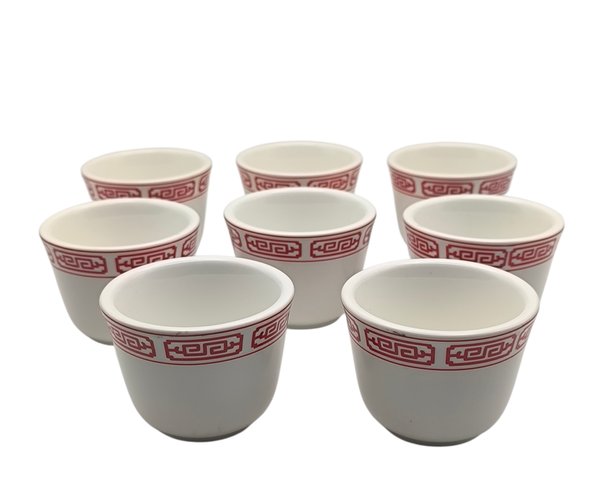 Tazas de te porcelana china con diseño griego rojo - imagen 1