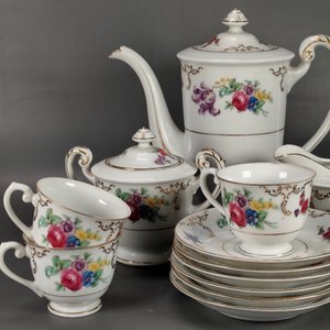 Juego de Café Japonés "Jyoto" con Cafetera, Azucarero, Lechera y 5 Dúos de Taza y Plato - imagen 4