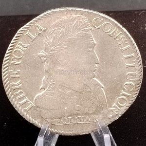 Moneda de Plata "Libertad por la Constitución" República de Bolivia 1870 - imagen 1