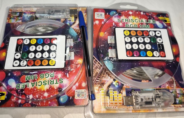Lote de 2 Tiras de Luces LED RGB Adhesivas 10m con Control Remoto y App