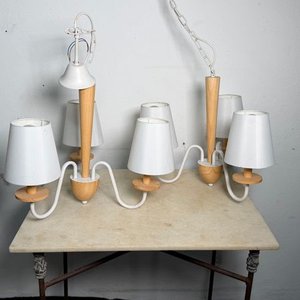 Par de Lámparas de Techo Modernas Blancas con Madera - imagen 1