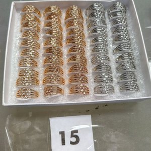 Lote de 50 Anillos Acero Inoxidable Color Plata y Oro - imagen 2