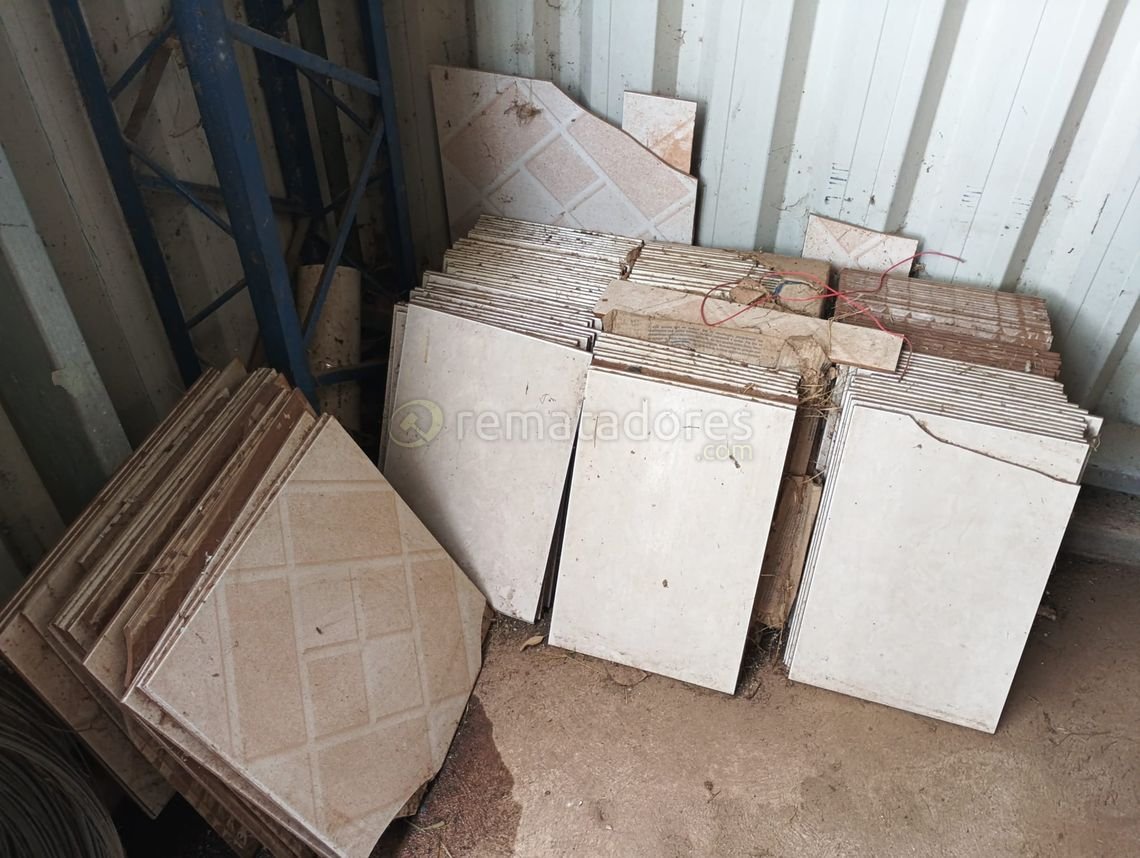 Lote de Baldosas Cerámicas Beige con Diseño