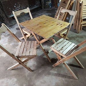 Juego de Mesa Plegable de Madera con 4 Sillas - imagen 5