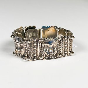 Pulsera Gruesa de Plata Mexicana Firmada Prieto - imagen 2
