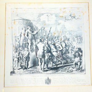 Dos Grabados Antiguos Enmarcados: Escenas Históricas - imagen 2