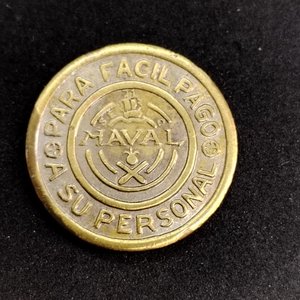 Ficha de Pago Sociedad Española Construcción Naval 1 Peseta 10 Discos Bronce - imagen 5