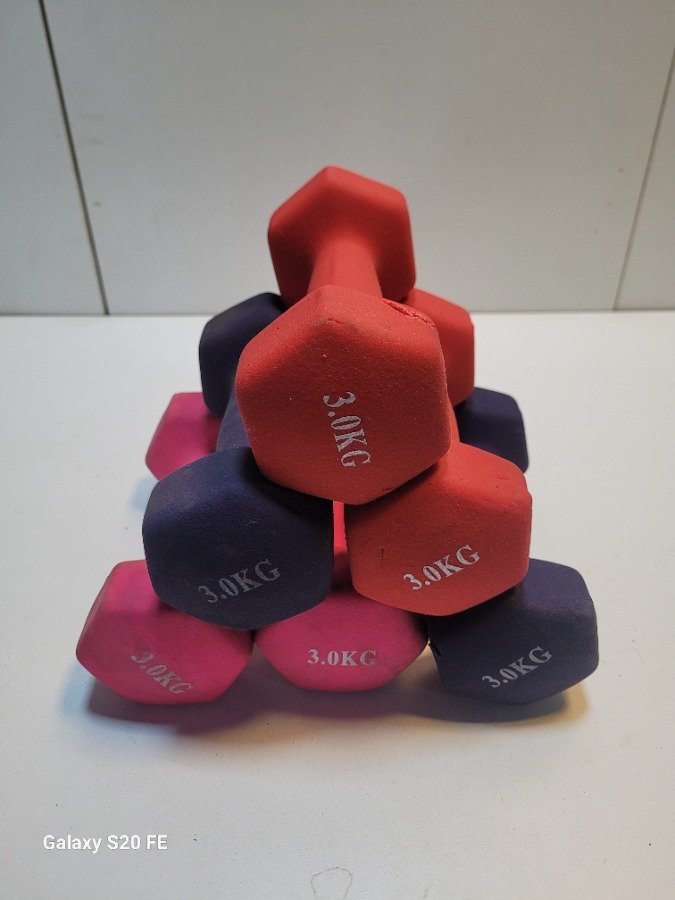 Set de 6 Mancuernas de 3kg para Entrenamiento
