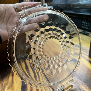 Compotera y Bandeja de Vidrio Transparente con Diseño Geométrico - imagen 3